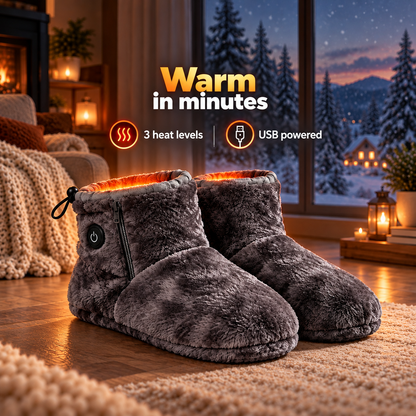 Heated Plush Slipper Boots