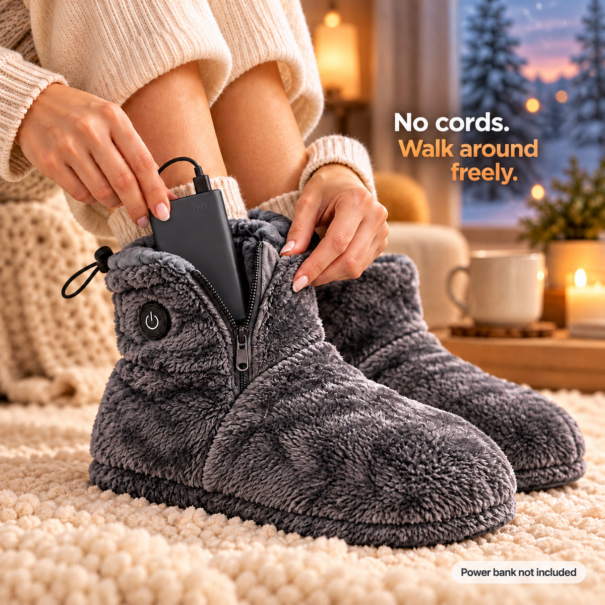 Heated Plush Slipper Boots